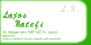 lajos matefi business card